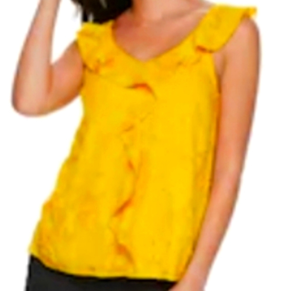 Yellow Ruffle Detail Sleeveless